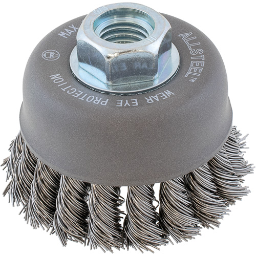 ALLSTEEL Wire Brush, 3" Dia. x 5/8"-11 Arbor Meunier Outillage Industriel
