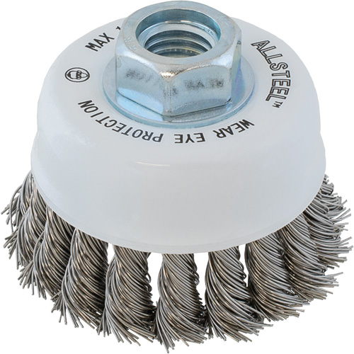 ALLSTEEL Wire Brush, 3" Dia. x 5/8"-11 Arbor Meunier Outillage Industriel