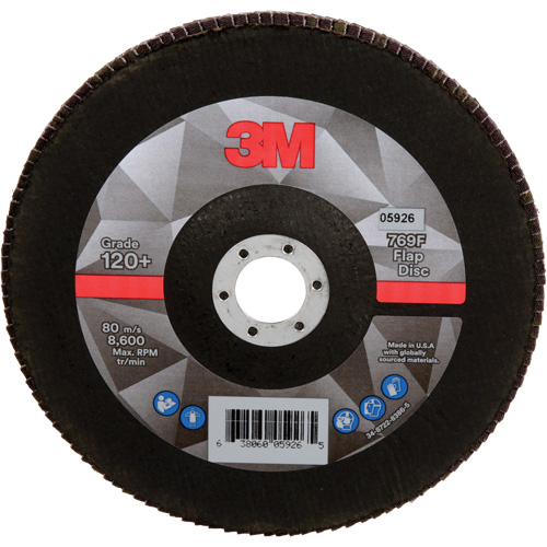 769F Quick Change Flap Disc, 7" x 7/8", Type 27, 120+ Grit, Aluminum Oxide/Ceramic Meunier Outillage Industriel