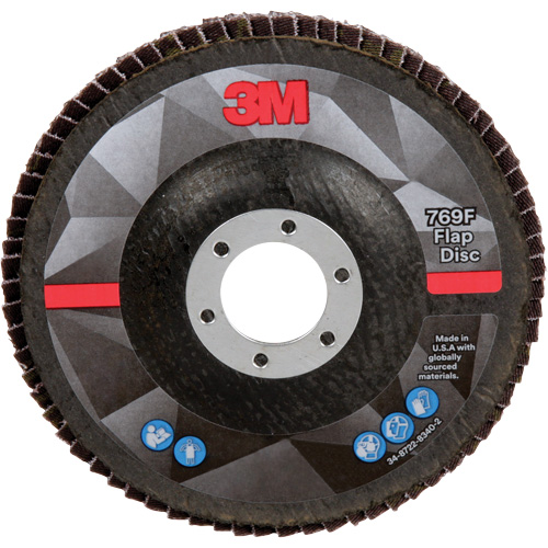Disque &agrave; lamelles &agrave; changement rapide 769F, 5" x 7/8", Type 27, Grain 40+, C&eacute;ramique Meunier Outillage Industriel