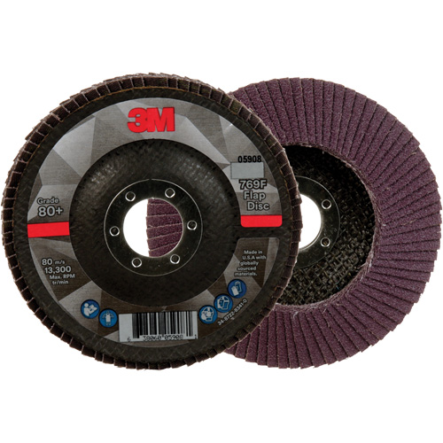 Disque &agrave; lamelles &agrave; changement rapide 769F, 4-1/2" x 7/8", Type 29, Grain 80+, C&eacute;ramique Meunier Outillage Industriel