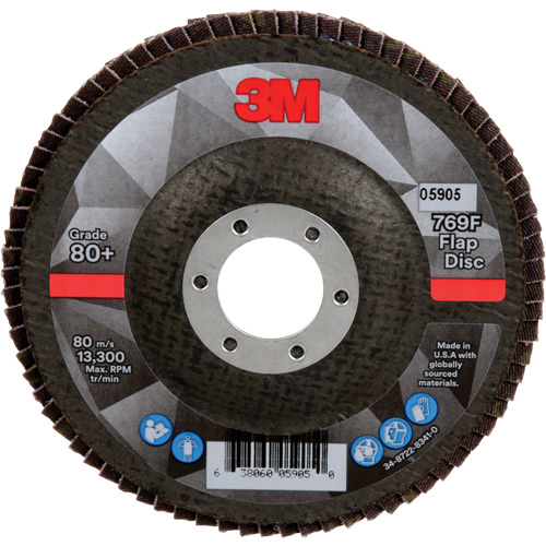 769F Quick Change Flap Disc, 4-1/2" x 7/8", Type 27, 80+ Grit, Ceramic Meunier Outillage Industriel