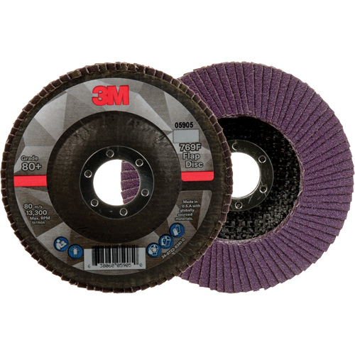 769F Quick Change Flap Disc, 4-1/2" x 7/8", Type 27, 80+ Grit, Ceramic Meunier Outillage Industriel