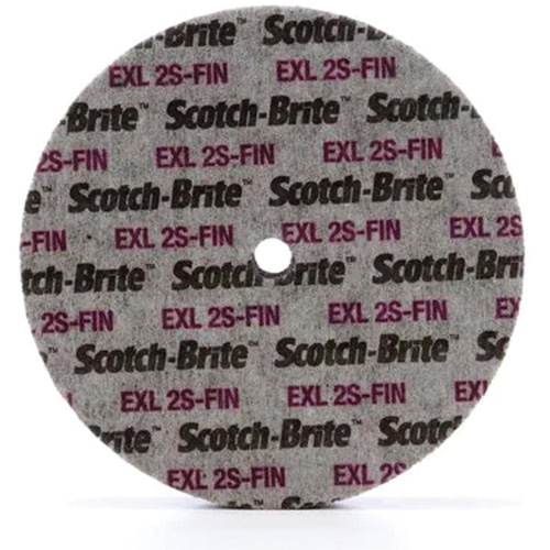 Meule unitaris&eacute;e EXL Scotch-Brite, 6" x 1/4", Arbre de 1/4", Grain de Fin, Carbure de silicium Meunier Outillage Industriel