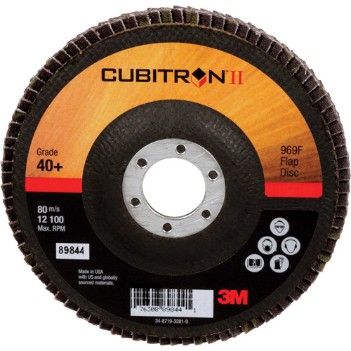 Cubitron II 969F Flap Disc, 5" x 7/8", Type 27, 40+ Grit, Ceramic Meunier Outillage Industriel