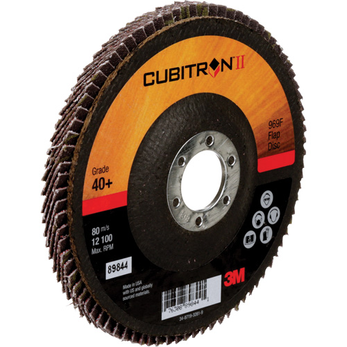 Cubitron II 969F Flap Disc, 5" x 7/8", Type 27, 40+ Grit, Ceramic Meunier Outillage Industriel
