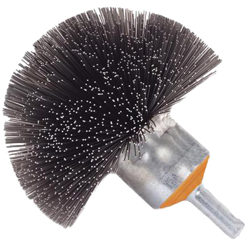 Spherical Mounted Crimped Wire Brush, 1-1/2", 0.008" Fill, 1/4" Shank Meunier Outillage Industriel