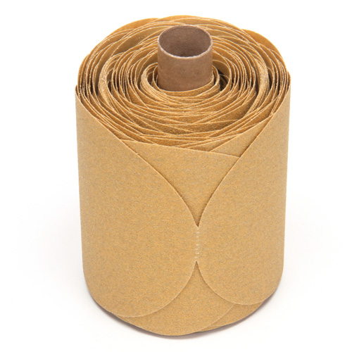 Rouleau de disques dor&eacute;s 216U Stikit, Oxyde d'aluminium, 5" la x 52' lo, Grain P80 Meunier Outillage Industriel