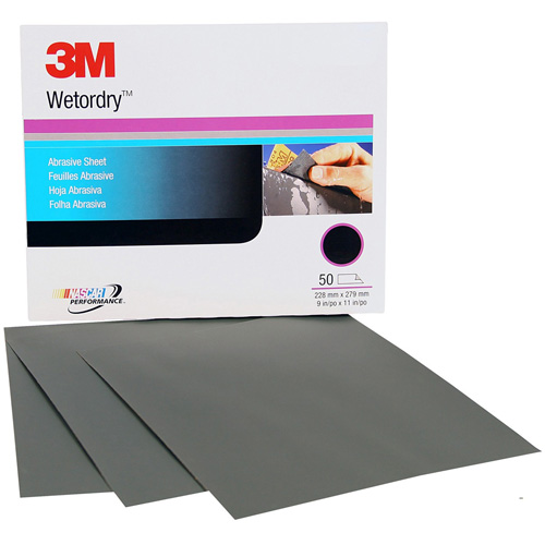 Wetordry Abrasive Sheet, 9" x 11", P220 Grit, Aluminum Oxide Meunier Outillage Industriel