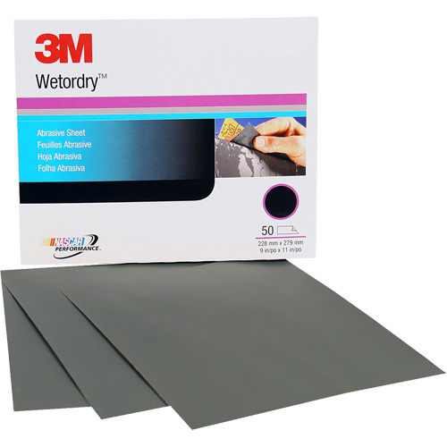 Wetordry Abrasive Sheet, 9" x 11", P500 Grit, Aluminum Oxide Meunier Outillage Industriel