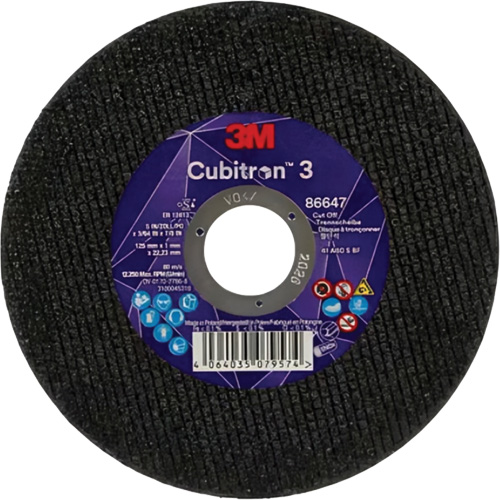 Cubitron 3 Cutting Disc, 5" x 9/32", 3/8" Arbor, Type 41 Meunier Outillage Industriel
