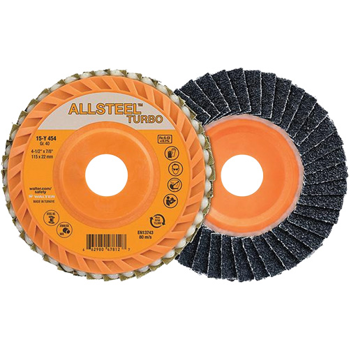 ALLSTEEL Turbo Flap Disc, 4-1/2" x 5/8"-11, 60 Grit, Zirconia Alumina Meunier Outillage Industriel