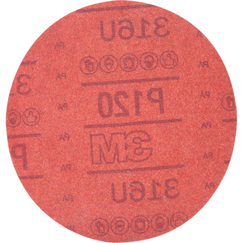 Hookit Red Abrasive Disc 316U, 01224, 6" Dia., P120 Grit, Aluminum Oxide, A Meunier Outillage Industriel