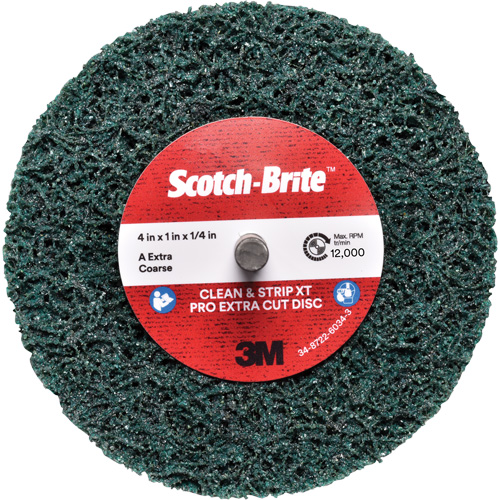 Disque Clean and Strip XT Pro Extra Cut Disc XC-DC Scotch-Brite, 4" dia., Grain Extra grossier, Oxyde d'aluminium Meunier Outillage Industriel