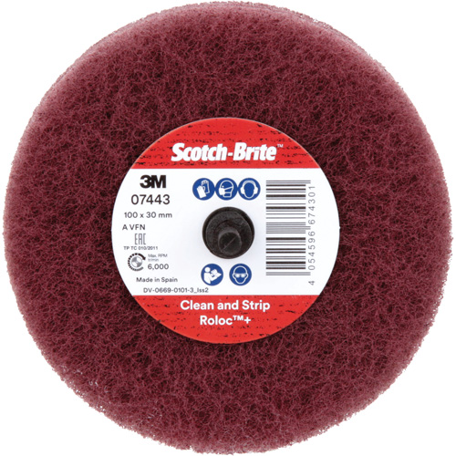 Scotch-Brite Roloc Plus General Purpose Scuffing Wheel, 4" Dia. Meunier Outillage Industriel