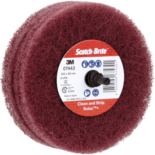 Scotch-Brite Roloc Plus General Purpose Scuffing Wheel, 4" Dia. Meunier Outillage Industriel