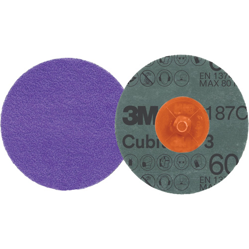 Cubitron 3 Roloc Fibre Disc, 2" Dia., 60+ Grit, Ceramic Meunier Outillage Industriel