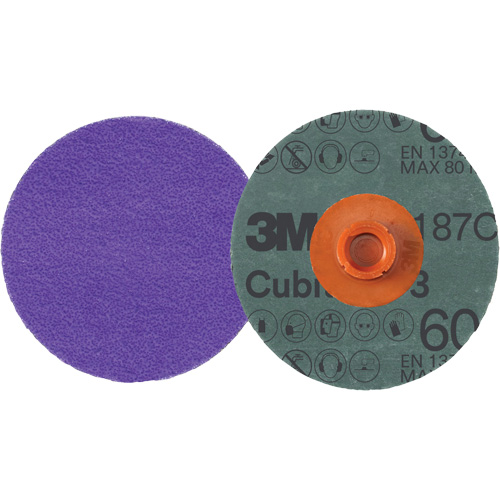 Disque en fibre Roloc Cubitron 3, 4" dia., Grain 60+, C&eacute;ramique Meunier Outillage Industriel