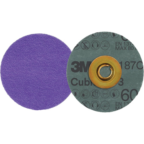 Cubitron 3 Roloc Fibre Disc, 3" Dia., 60+ Grit, Ceramic Meunier Outillage Industriel
