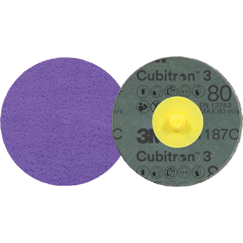Cubitron 3 Roloc Fibre Disc, 4" Dia., 80+ Grit, Ceramic Meunier Outillage Industriel