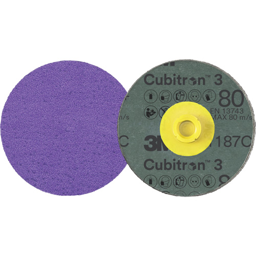 Cubitron 3 Roloc Fibre Disc, 4" Dia., 80+ Grit, Ceramic Meunier Outillage Industriel