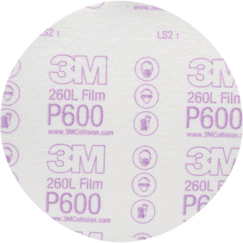 Hookit Finishing Film Abrasive Disc 260L 00971, 6" Dia., P600 Grit, Aluminum Oxide Meunier Outillage Industriel