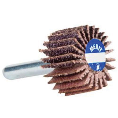 Mini Flap Wheel, Aluminum Oxide, 80 Grit, 1-1/2" x 1-1/2" x 1/4" Meunier Outillage Industriel