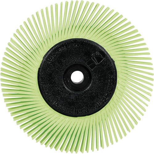 Brosse radiale en soies de pr&eacute;cision type A PN-RB avec adaptateur Scotch-Brite , C&eacute;ramique, Grain 50+, 6" dia. Meunier Outillage Industriel