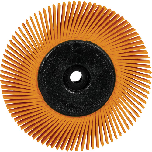 Brosse radiale en soies de pr&eacute;cision type A PN-RB avec adaptateur Scotch-Brite , C&eacute;ramique, Grain 80+, 6" dia. Meunier Outillage Industriel