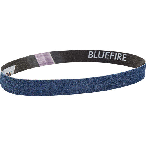 Courroie abrasive en tissu Bluefire, 3/4" la x 18" lo, Alumine de zirconium, Grain 120 Meunier Outillage Industriel