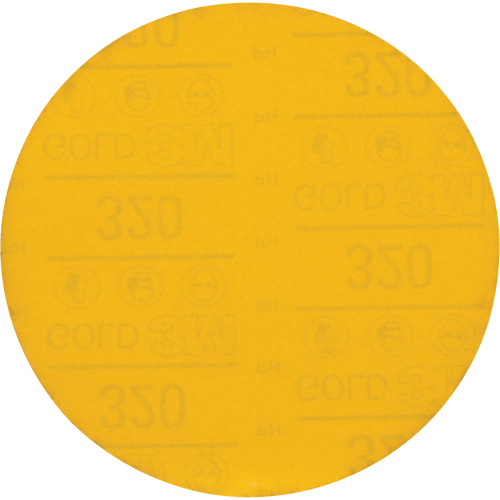 Hookit Gold Abrasive Disc, 6" Dia., 320 Grit, Aluminum Oxide, C-Weight Meunier Outillage Industriel