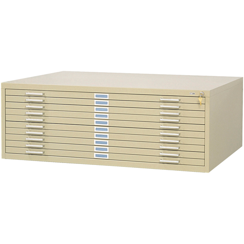 Steel Plan Files, 10 Drawers, 46-3/8" W x 35-3/8" D x 16-1/2" H Meunier Outillage Industriel