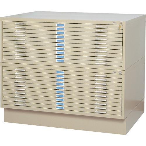 Steel Plan Files, 10 Drawers, 46-3/8" W x 35-3/8" D x 16-1/2" H Meunier Outillage Industriel