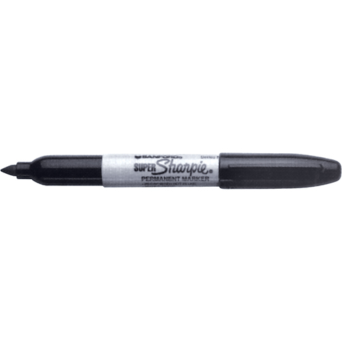 Marqueurs permanents - Super, Noir, Pointe Fin Meunier Outillage Industriel