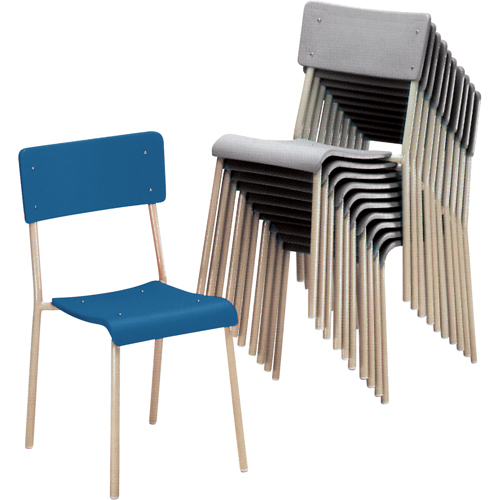 Ventura Stacking Chair, Plastic, Blue Meunier Outillage Industriel