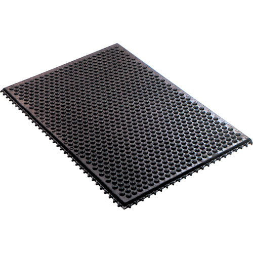 Conductive Anti-Fatigue Rubber Mat Interlocking Room System, Rubber, 2' W x 3' L, 1/2" Thick, Black Meunier Outillage Industriel
