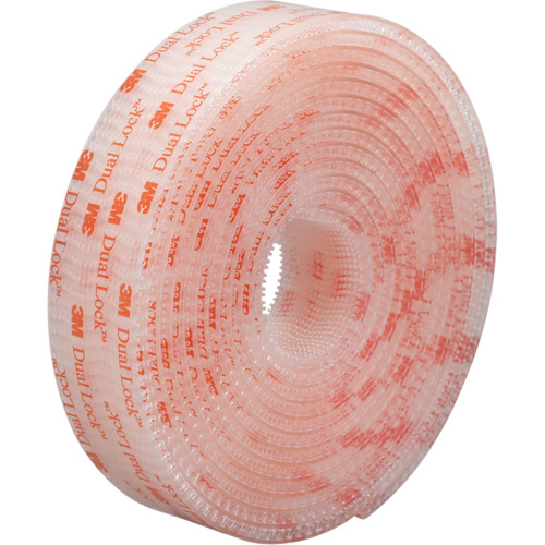 Dual Lock Reclosable Fastener, Self-Mating, 50 yds x 1/2", Adhesive, Clear Meunier Outillage Industriel