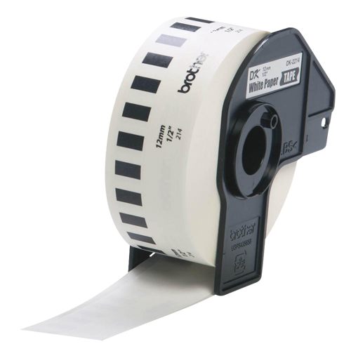 Tape Cartridge for P-touch&reg; Labeling System, 12 mm x 100', Black on White Meunier Outillage Industriel