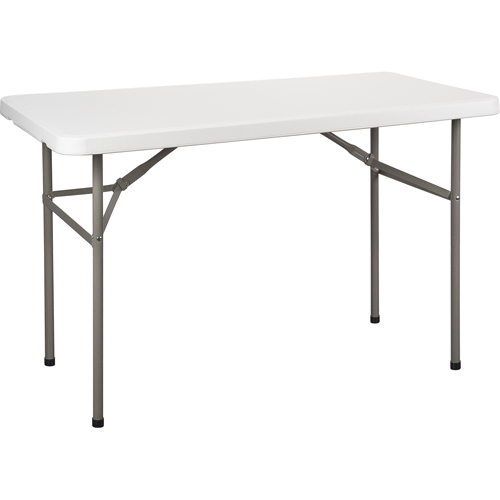 Folding Table, Rectangular, 48" L x 24" W, Polyethylene, White Meunier Outillage Industriel