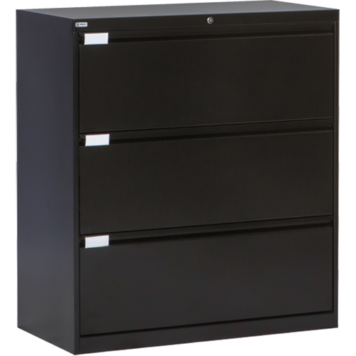 Classeur lat&eacute;ral, Acier, 3 tiroirs, 36" la x 18" p x 40-1/16" h, Noir Meunier Outillage Industriel