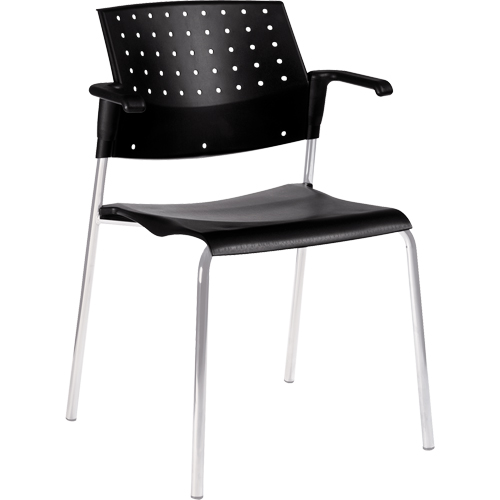 Chaises empilables, Plastique, Hauteur 33", Capacit&eacute; 300 lb, Noir Meunier Outillage Industriel