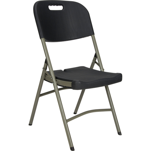 Folding Chair, Polyethylene, Black, 350 lbs. Weight Capacity Meunier Outillage Industriel