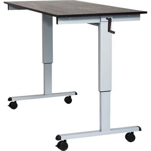 Bureau ajustable pour travail assis et debout, , 48-1/2" h x 59" la x 29-1/2" p, Noir Meunier Outillage Industriel