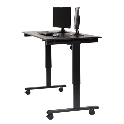 Adjustable Stand-Up Desk, Stand-Alone Desk, 45-1/4" H x 29-1/2" D, Black Meunier Outillage Industriel