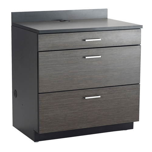 Armoire modulaire de base, 3 tiroirs, 36" la x 25" p x 39" h, Nuit d'Asie/noir Meunier Outillage Industriel