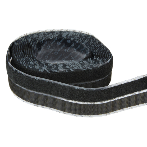Fastener, Hook & Loop, 15' x 3/4", Adhesive, Black Meunier Outillage Industriel