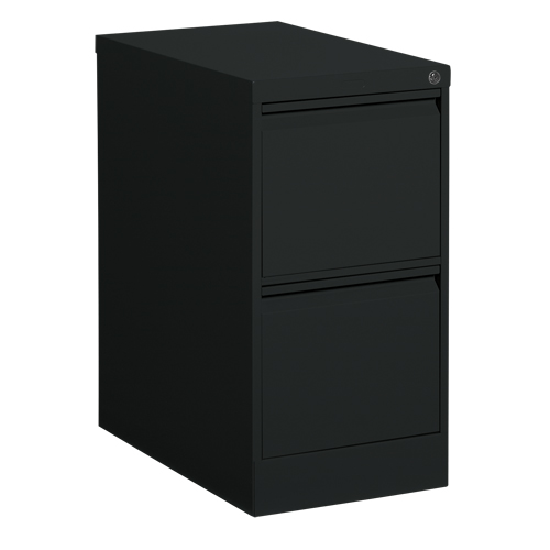 Vertical Filing Cabinet, Steel, 2 Drawers, 15-1/7" W x 25" D x 29" H, Black Meunier Outillage Industriel