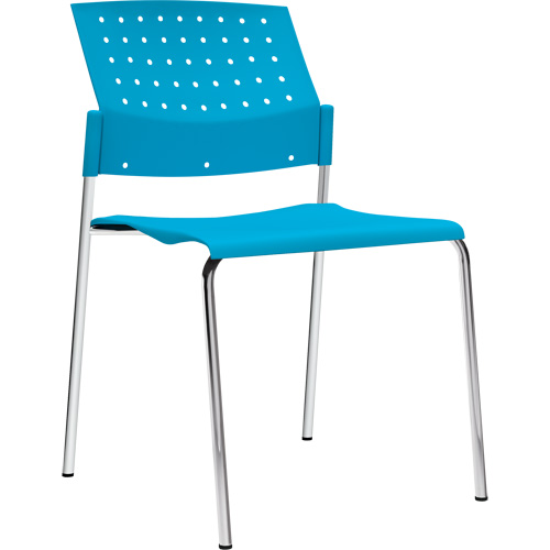 Armless Stacking Chairs, Plastic, 33" High, 300 lbs. Capacity, Blue Meunier Outillage Industriel