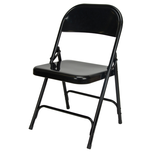 Folding Chair, Steel, Black, 300 lbs. Weight Capacity Meunier Outillage Industriel