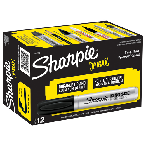 Marqueur permanent King Size, Noir, Pointe Ciseau Meunier Outillage Industriel